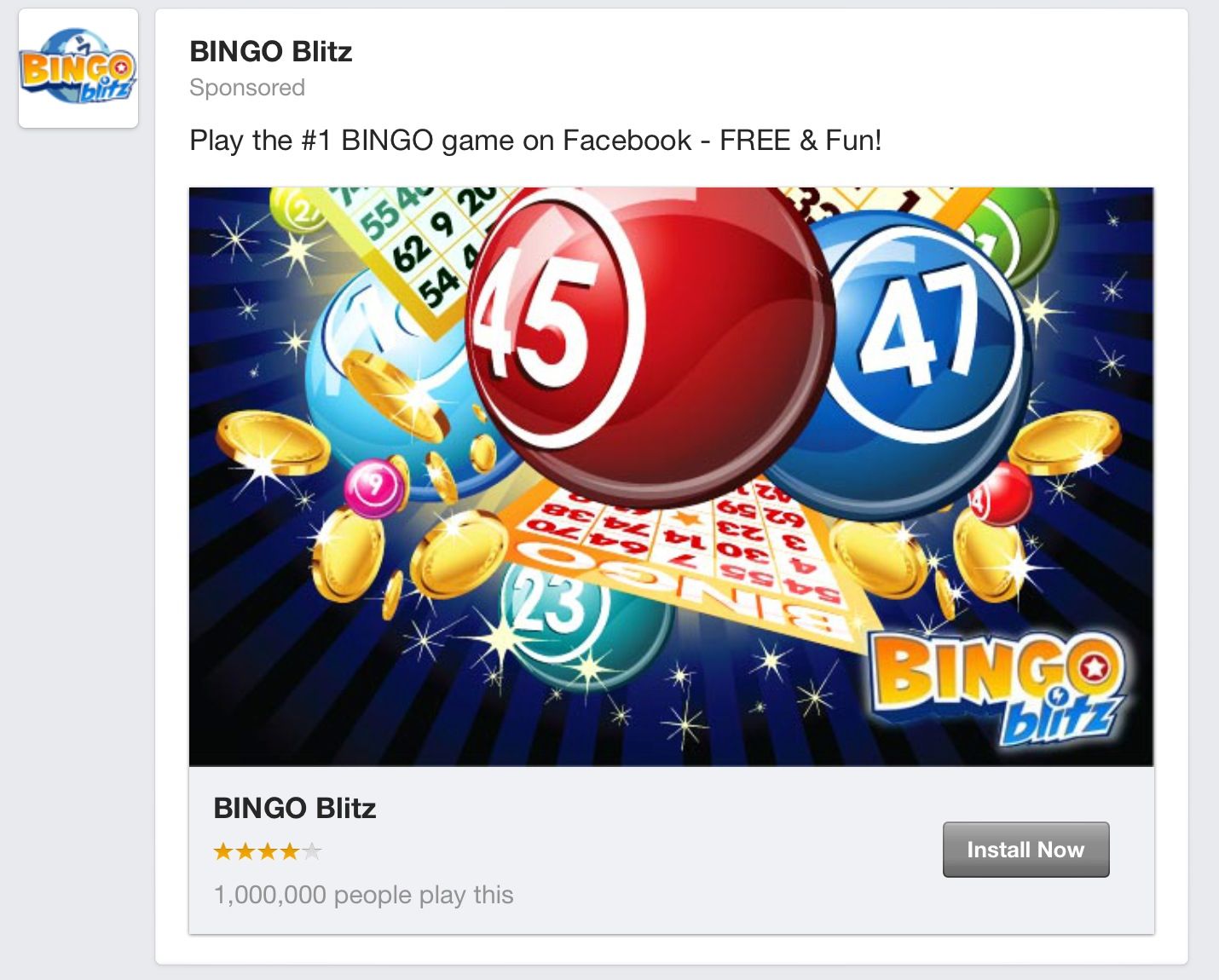 Play bingo blitz on facebook